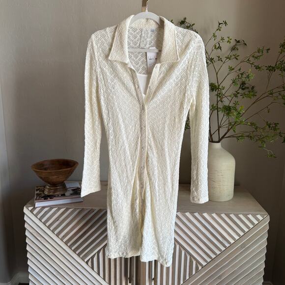 Sadie & Sage Textured Button Front Collared Dress Size M - Picture 1 of 5
